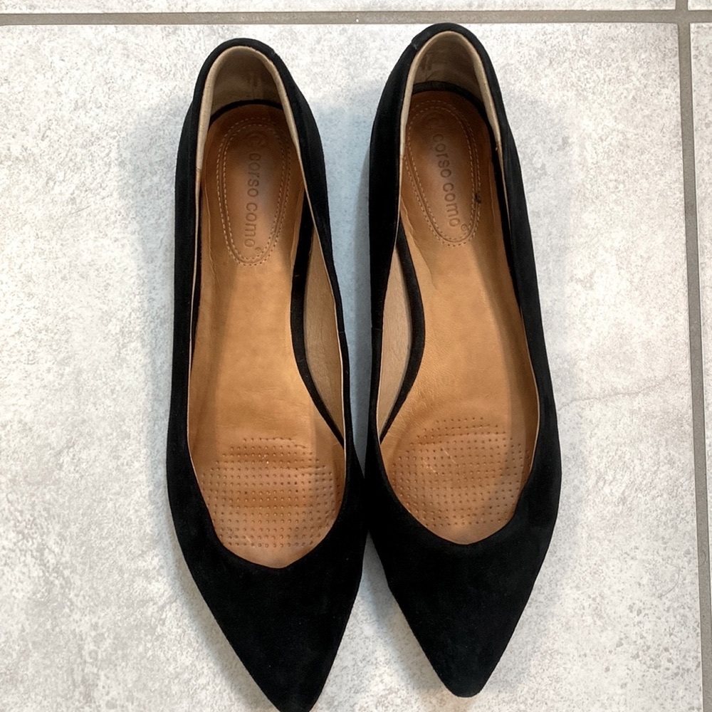 Corso Como Black Suede Ballet Flat